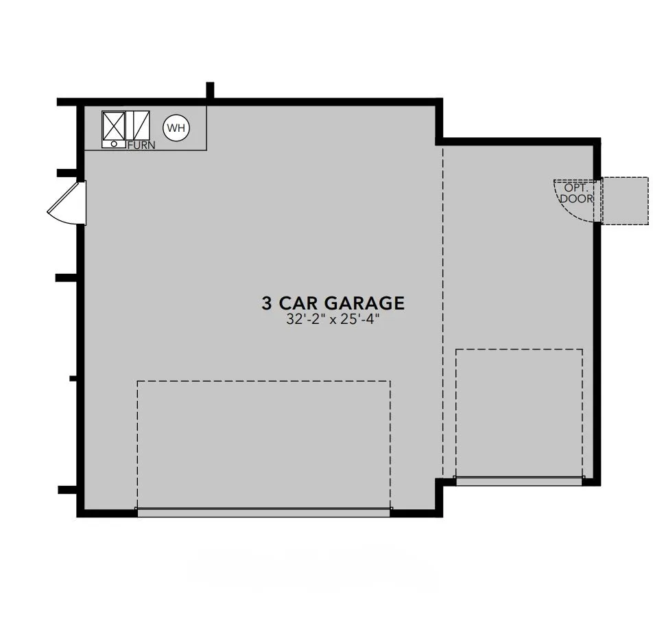 The Cliffrose optional 3-car garage floor plan