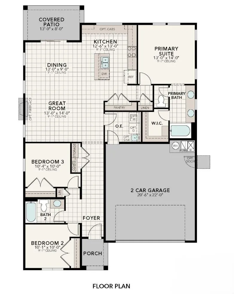 The Clover floor plan diagram