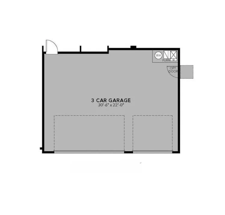 The Clover optional 3-car garage floor plan