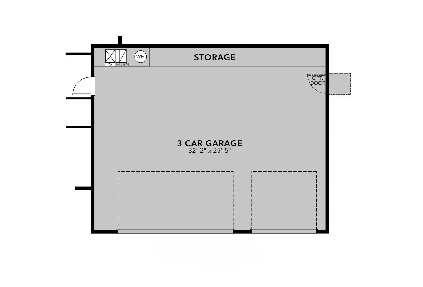 The Cypress optional 3-car garage floor plan