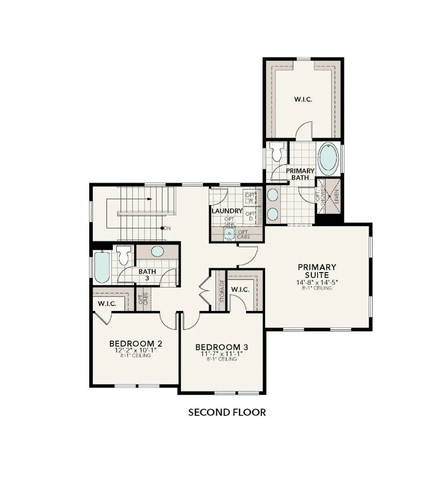 The Juniper second floor plan diagram