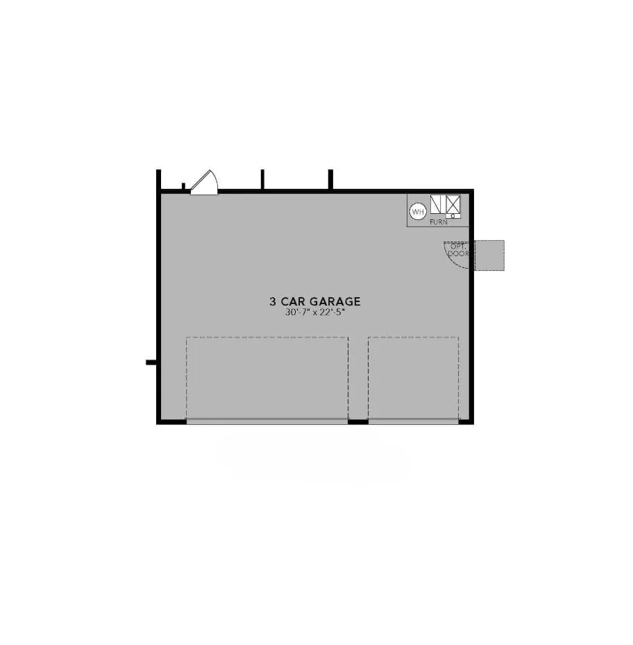 The Juniper optional 3-car garage floor plan