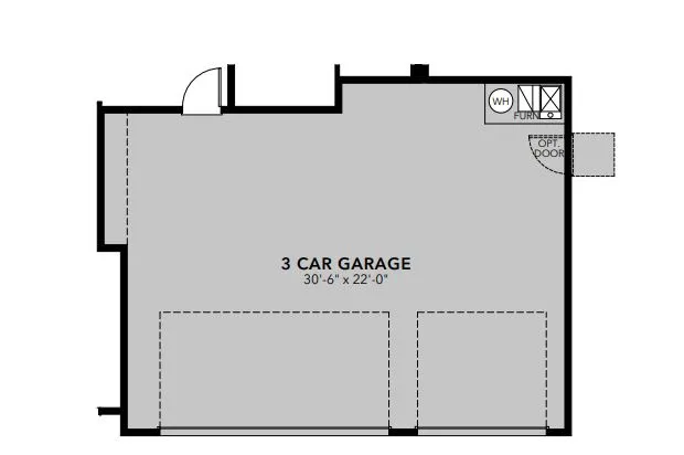 The Sage optional 3-car garage floor plan