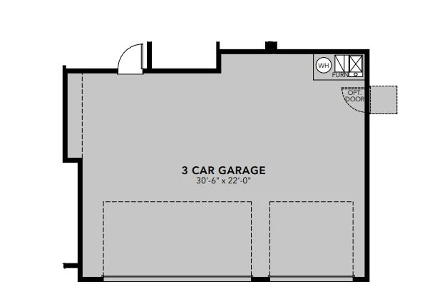 The Sage optional 3-car garage floor plan