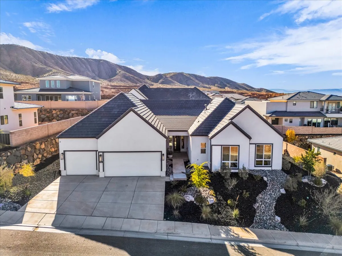 Aerial view of BBH Group model home in Shooting Star community