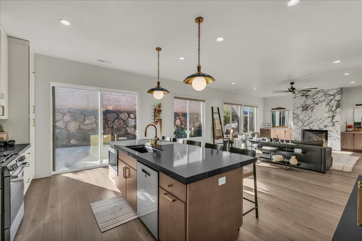 Kitchen overlooking the living room